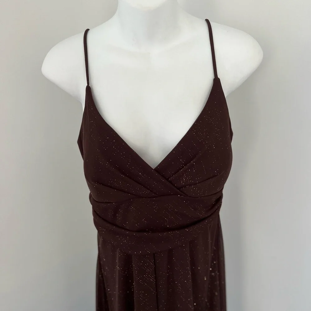 City Triangles 90’s Y2K Sparkly Brown Dress
